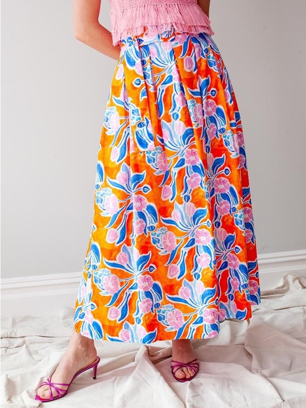 Rachel Antonoff Caracol Pleated Midi Skirt